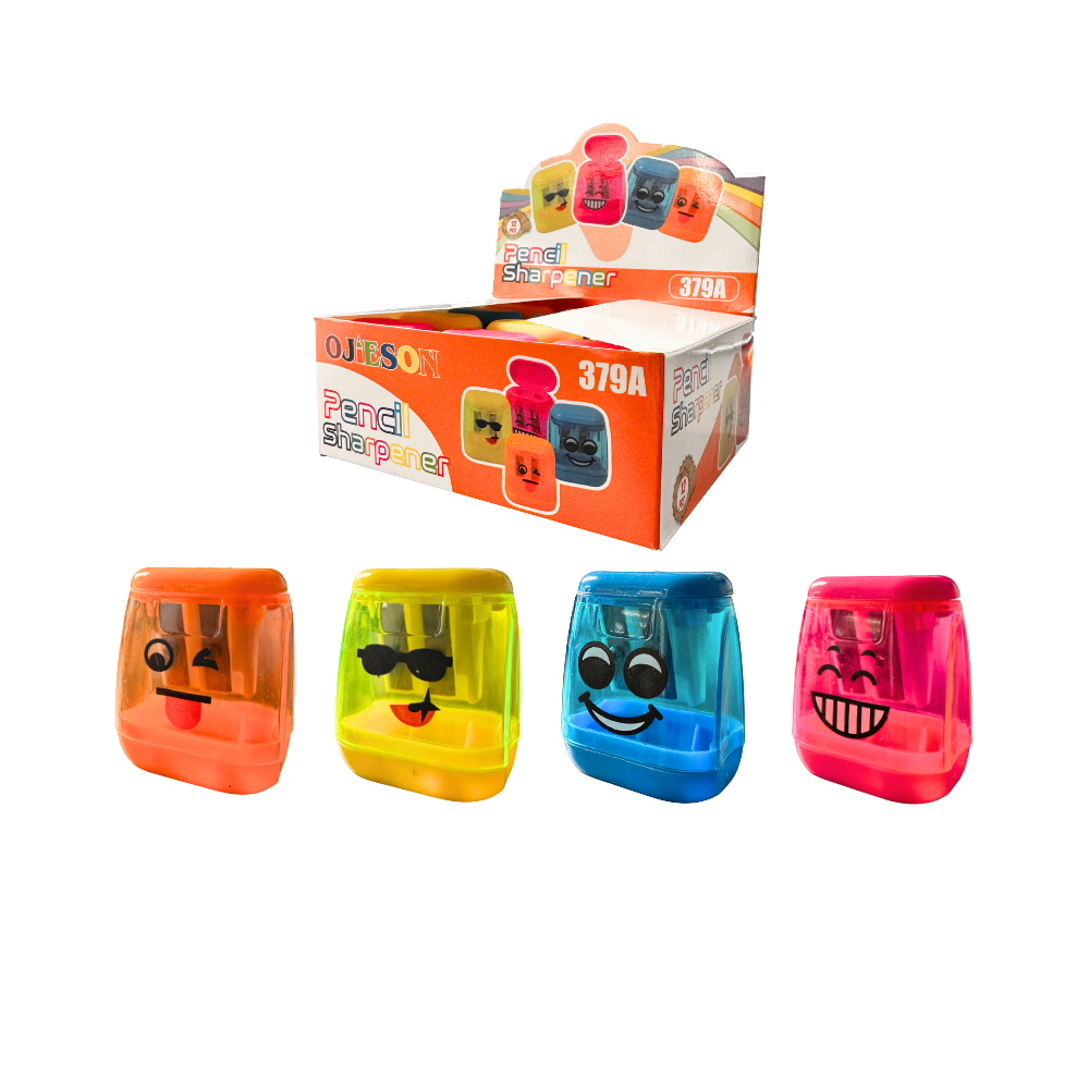 Sacapuntas con deposito Emoji multicolor C/12 piezas