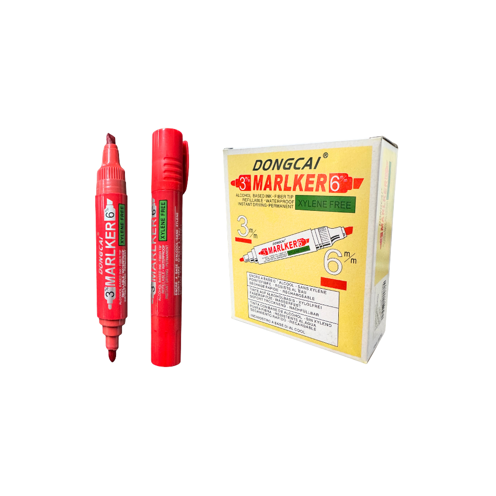 Plumon rojo permanente Dongcai C/12 piezas $3.00 c/u