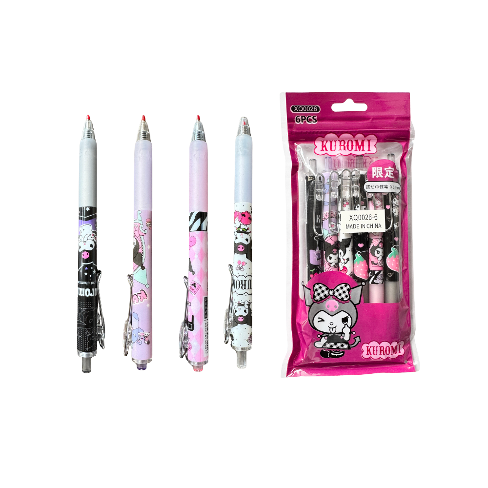 Pluma click kuromi C/6 plumas $4.50 c/u