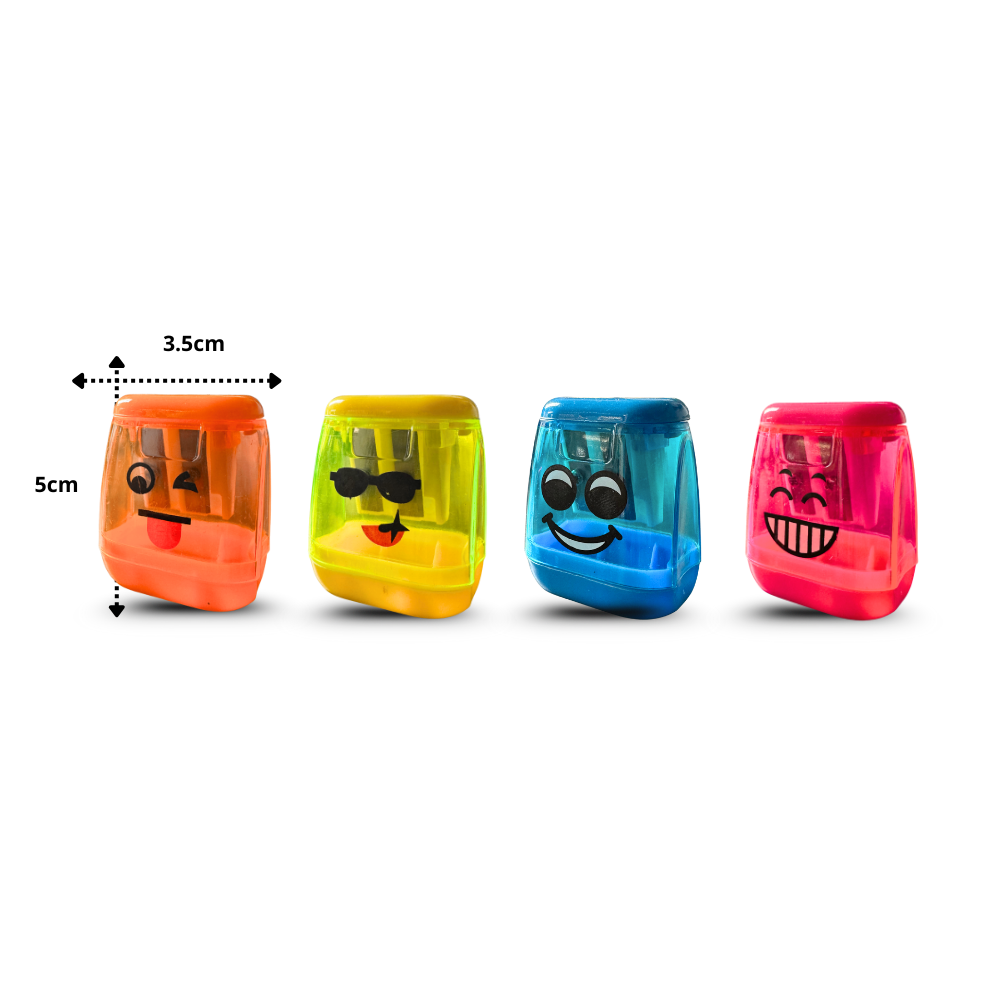 Sacapuntas con deposito Emoji multicolor C/12 piezas