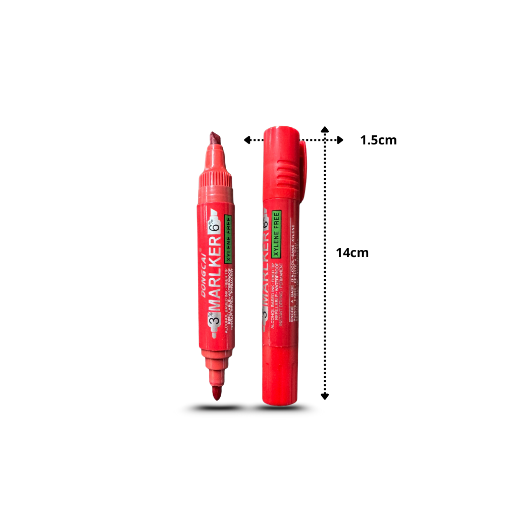 Plumon rojo permanente Dongcai C/12 piezas $3.00 c/u
