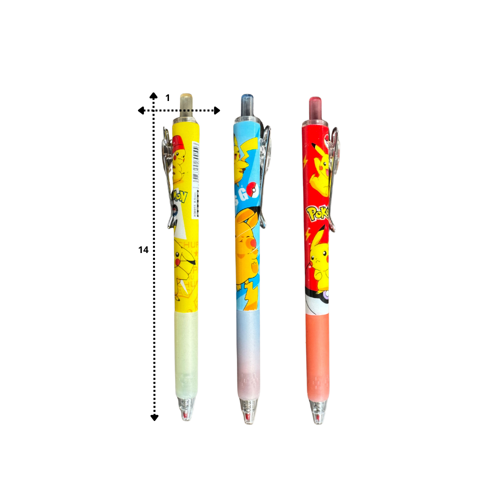 Pluma click pikachu C/6 plumas $4.00 c/u