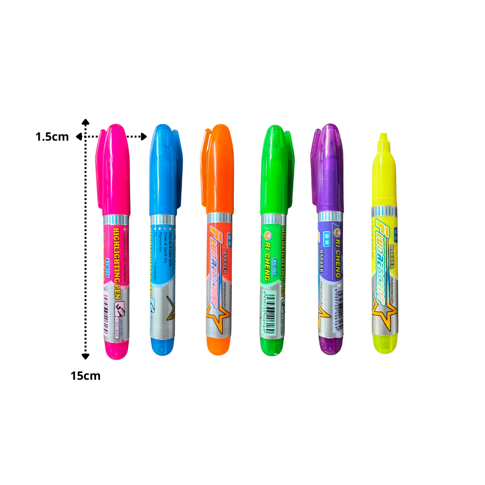 Marcatextos fluorescente multicolor C/12 piezas $3.50 c/u