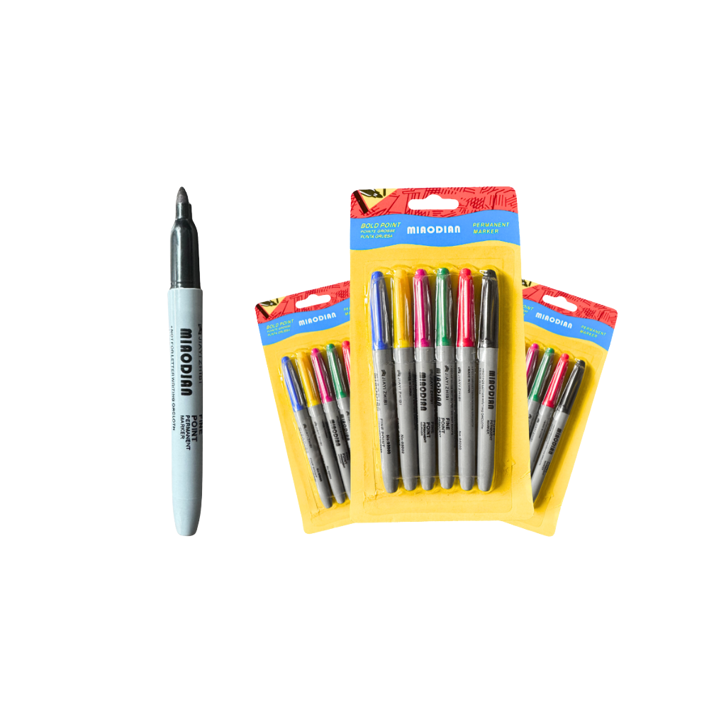 Plumon marcador permanente blister 6 piezas C/1 blister