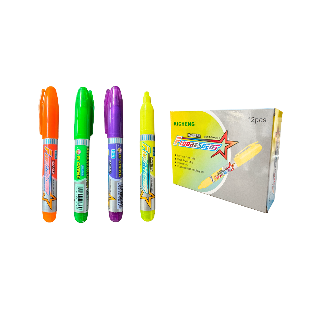 Marcatextos fluorescente multicolor C/12 piezas $3.50 c/u