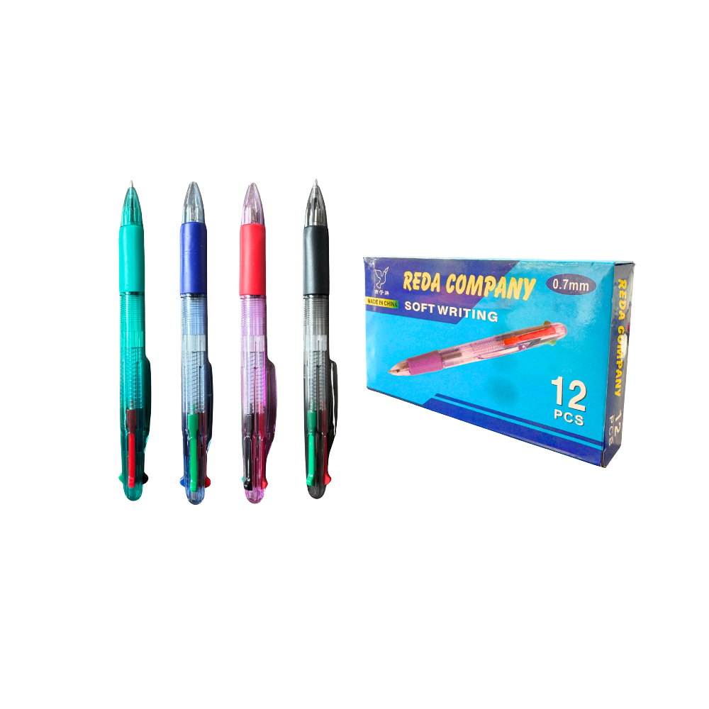 Pluma 4 tintas reda company C/12 piezas